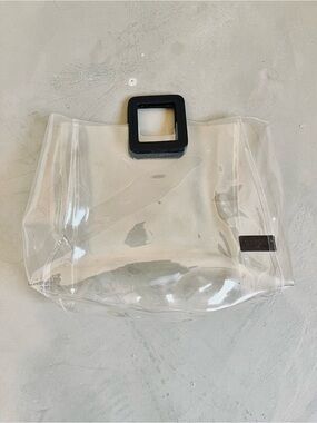 Staud Clear Black Handle Carry All Large Tote  Bag